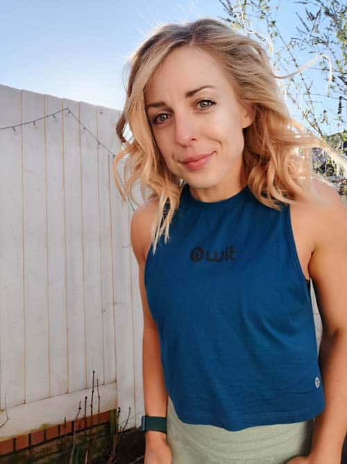 Personal Trainer and Fitness Coach Judith with blue top outdoor